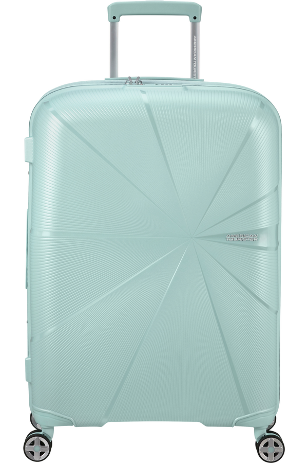 American Tourister StarVibe Spinner Expandable TSA 67cm  Metallic Surf Blue